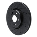 R1 94-02 Mercedes-Benz SL500 Right Front Drilled & Slotted Black Brake Rotor