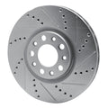 R1 Concepts Brake Rotor Drilled and Slotted Silver Fits Chrysler 200