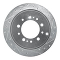 R1 17-21 Toyota Land Cruiser Rear Right Drilled & Slotted Silver Brake Rotor