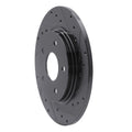 R1 08-16 Chrysler Town & Country Rear Right Drilled & Slotted Black Brake Rotor