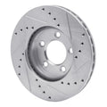 R1 91-00 Ford Taurus (Excl SHO) Front Left Drilled & Slotted Silver Brake Rotor