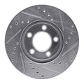 R1 91-00 Ford Taurus (Excl SHO) Front Left Drilled & Slotted Silver Brake Rotor