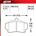 Hawk 98 Porsche 911 Targa / 99-08 911 Carrera 4 / 00-06 Boxster S Blue 9012 Rear Brake Pads