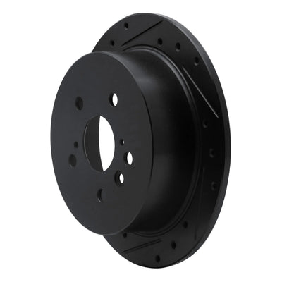 R1 04-09 Lexus RX350 Rear Left Drilled & Slotted Black Brake Rotor