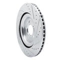 R1 20-25 Ford Police Interceptor Utility Rear Left Drilled & Slotted Silver Brake Rotor