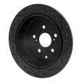 R1 10-20 Lexus RX450h Rear Left Drilled & Slotted Black Brake Rotor