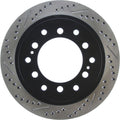 R1 10-24 Lexus GX460 Rear Right Drilled & Slotted Black Brake Rotor