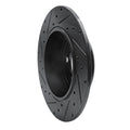 R1 05-23 Chrysler 300 Rear Right Drilled & Slotted Black Brake Rotor