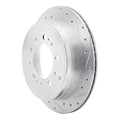 R1 17-21 Toyota Land Cruiser Rear Right Drilled & Slotted Silver Brake Rotor