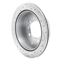 R1 17-21 Toyota Land Cruiser Rear Right Drilled & Slotted Silver Brake Rotor