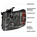 LED BAR PROJECTOR HEADLIGHTS- GLOSSY BLACK WITH CLEAR LENS