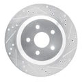 R1 Concepts Brake Rotor Drilled and Slotted Silver Fits Ford Freestar