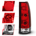 ANZO 1999-2000 Cadillac Escalade Taillights Red/Clear - New Gen