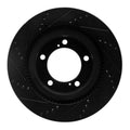 R1 07-22 Lexus LX570 Front Right Drilled & Slotted Black Brake Rotor
