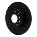 R1 2016-2025 Buick LaCrosse Rear Right Drilled & Slotted Black Brake Rotor