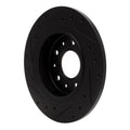 R1 2016-2025 Buick LaCrosse Rear Right Drilled & Slotted Black Brake Rotor