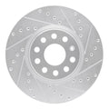 R1 05-25 Audi A3 Quattro Front Right Drilled & Slotted Silver Brake Rotor