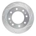 R1 95-99 Ford F-350 4WD (Excl Super Duty) Front Right Drilled & Slotted Silver Brake Rotor
