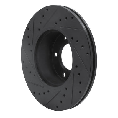 R1 06-13 BMW 325I (USA/Canada) Front Right Drilled & Slotted Black Brake Rotor
