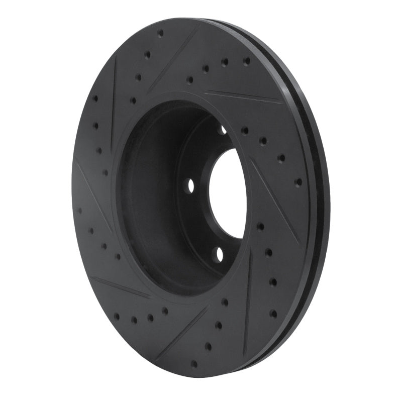 R1 06-13 BMW 325I (USA/Canada) Front Right Drilled & Slotted Black Brake Rotor