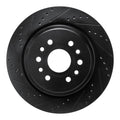 R1 21-25 Jeep Grand Wagoneer L Rear Right Drilled & Slotted Black Brake Rotor