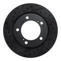 R1 08-21 Lexus LX570 Front Left Drilled & Slotted Black Brake Rotor