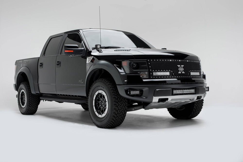 ~(13 lbs. 26X15X6)~ 2010-2014 FORD F150-RAPTOR: Front Bumper Side Openings - LED Light Bar Mounts - to mount 6 IN Zroadz LED Light Per side