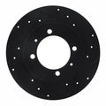 R1 88-93 Dodge Colt Rear Right Drilled & Slotted Black Brake Rotor