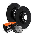 R1 13-16 Lincoln MKT Rear Left Slotted Black Brake Rotor