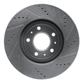 DFC 03-08 Cadillac Seville Front Left Drilled & Slotted Silver Brake Rotor