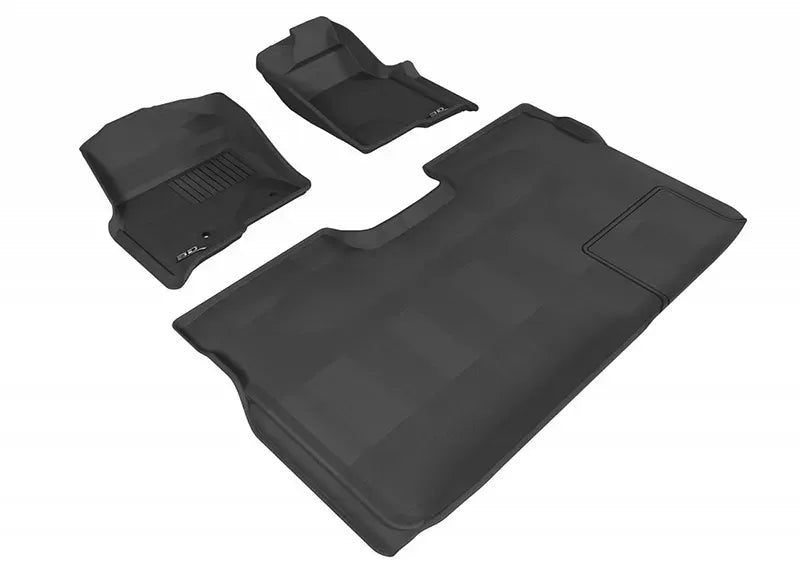 3D MAXpider 2010-2014 Ford F-150 Supercrew Kagu 1st & 2nd Row Floormats - Gray