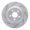 R1 15-24 Ford Police Responder Hybrid Rear Left Drilled & Slotted Geoperformance Rotor