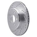 DFC 05-23 Chrysler 300 Rear Left Drilled & Slotted Silver Brake Rotor