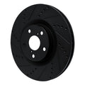 R1 09-11 Lexus IS350 Left Front Drilled & Slotted Black Brake Rotor