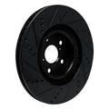 R1 09-11 Lexus IS350 Left Front Drilled & Slotted Black Brake Rotor
