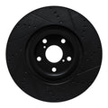R1 09-11 Lexus IS350 Left Front Drilled & Slotted Black Brake Rotor