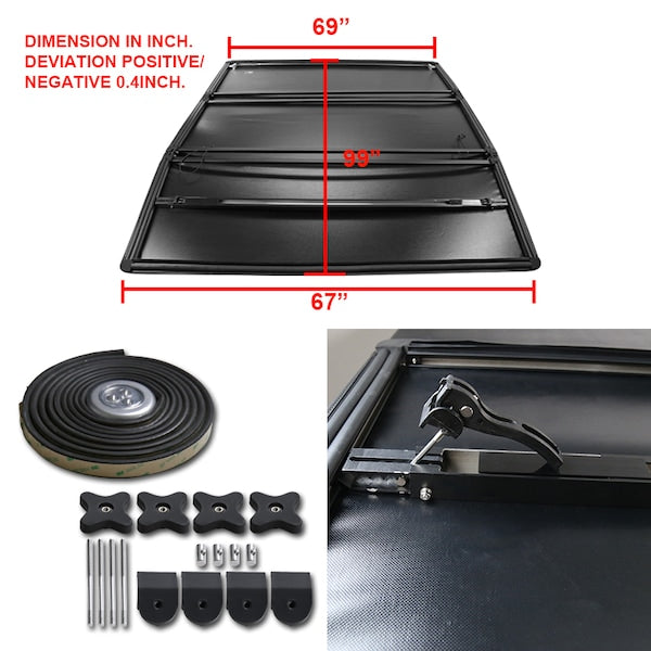 8 FEET BED TRIFOLD TONNEAU COVER