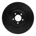 R1 06-21 Jaguar F-Type Front Left Drilled & Slotted Black Brake Rotor