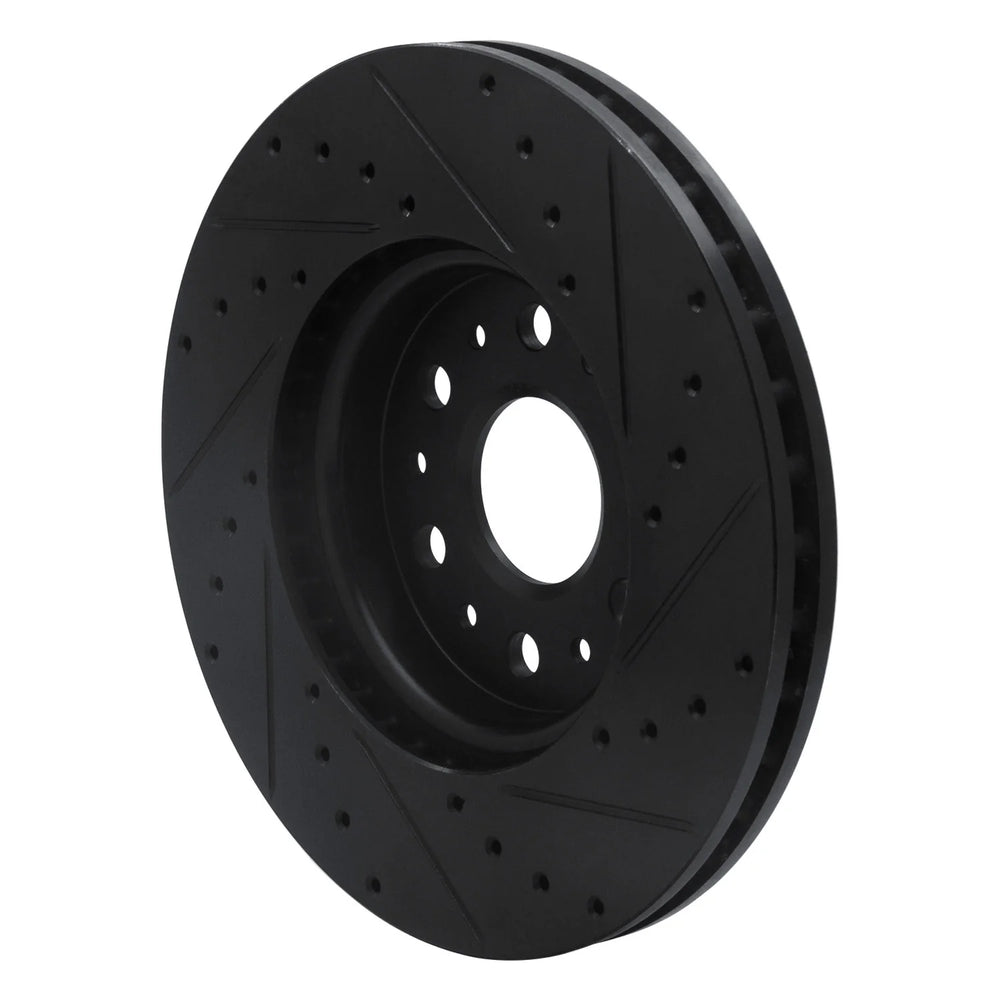 R1 17-25 Buick Enclave Front Left Drilled & Slotted Black Brake Rotor