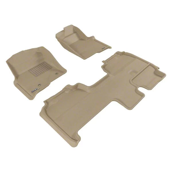 3D MAXpider 2010-2014 Ford F-150 Supercab Kagu 1st & 2nd Row Floormats - Tan
