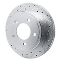 R1 Concepts Brake Rotor Drilled and Slotted Silver Fits Dodge Ram