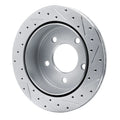 R1 Concepts Brake Rotor Drilled and Slotted Silver Fits Dodge Ram