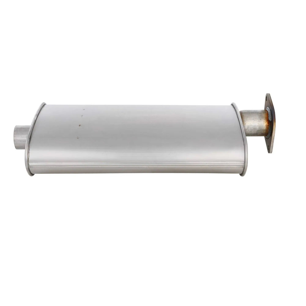 Quite Flow 3 Muffler: universal; offset/centered; 4 1/2" x 9 3/4" oval; 25 1/2" overall length; single 2 7/8" OD inlet; single 2 1/4" ID outlet