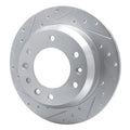 R1 06-14 Hyundai Entourage Rear Left Drilled & Slotted Silver Brake Rotor