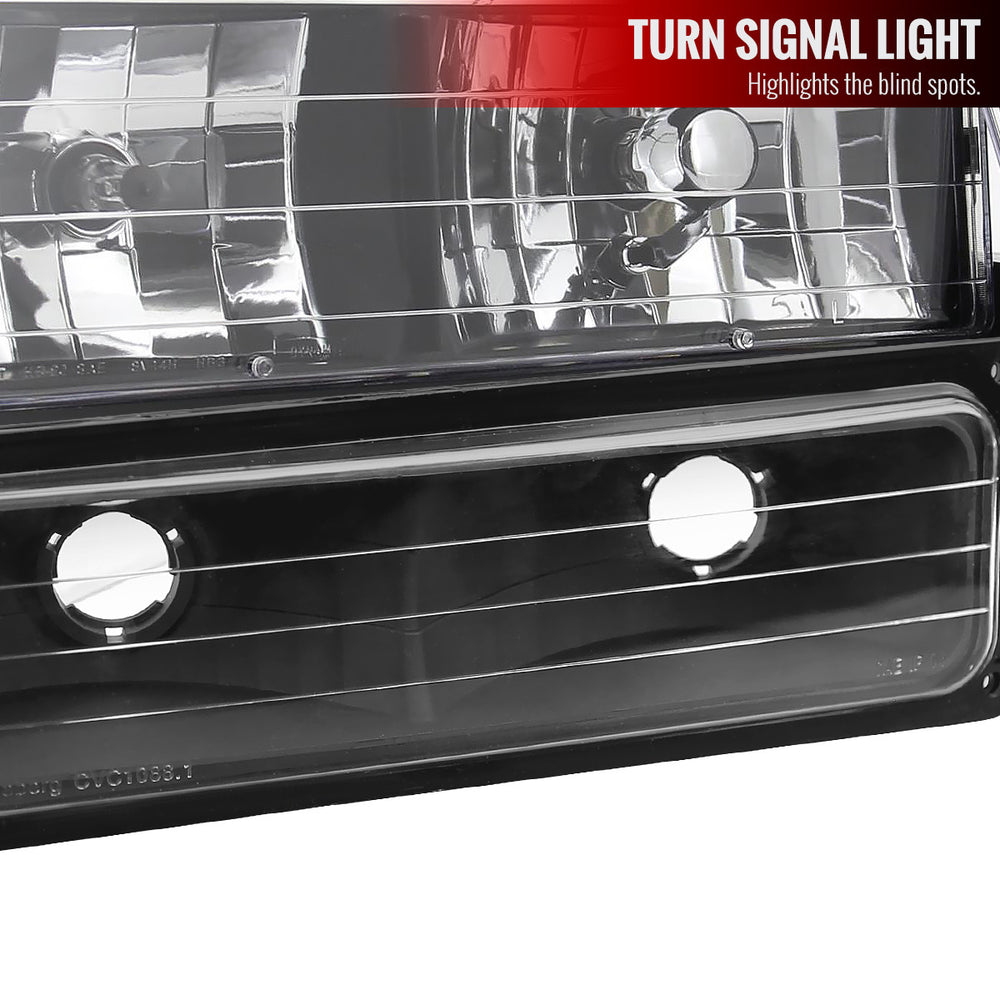 BLACK EURO HEADLIGHTS WITH BUMPER A