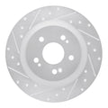 R1 18-25 Honda Odyssey Rear Left Drilled & Slotted Silver Brake Rotor