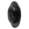 R1 93-04 Chrysler LHS Rear Right Drilled & Slotted Black Brake Rotor
