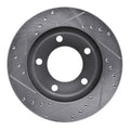 DFC 76-86 Jeep CJ7 Front Right Drilled & Slotted Silver Brake Rotor