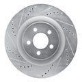 R1 05-23 Chrysler 300 Front Left Drilled & Slotted Silver Brake Rotor