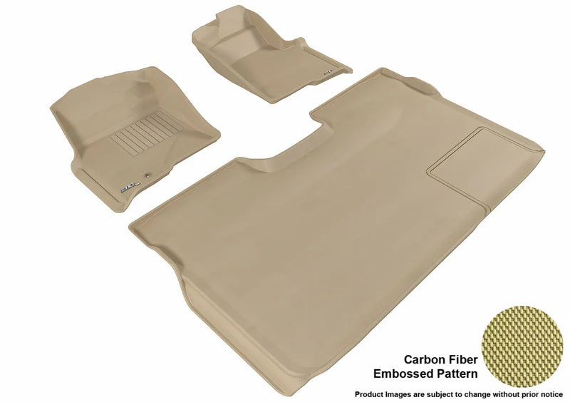 3D MAXpider 2009-2010 Ford F-150 Supercrew Kagu 1st & 2nd Row Floormats - Tan